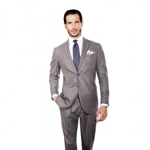 GREY PINSTRIPED TWO-PIECE SUIT