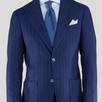 Blue Pinstripe Suit | Wool & Cashmere