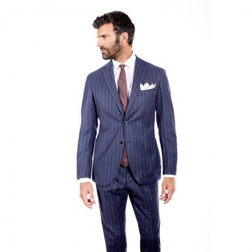BLUE PINSTRIPED TWO-PIECE SUIT