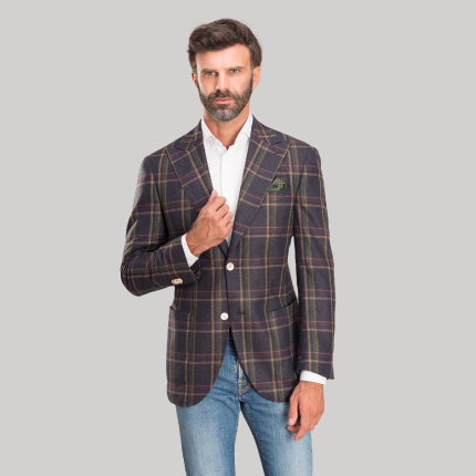 WINDOPANE BLAZER IN CASHMERE